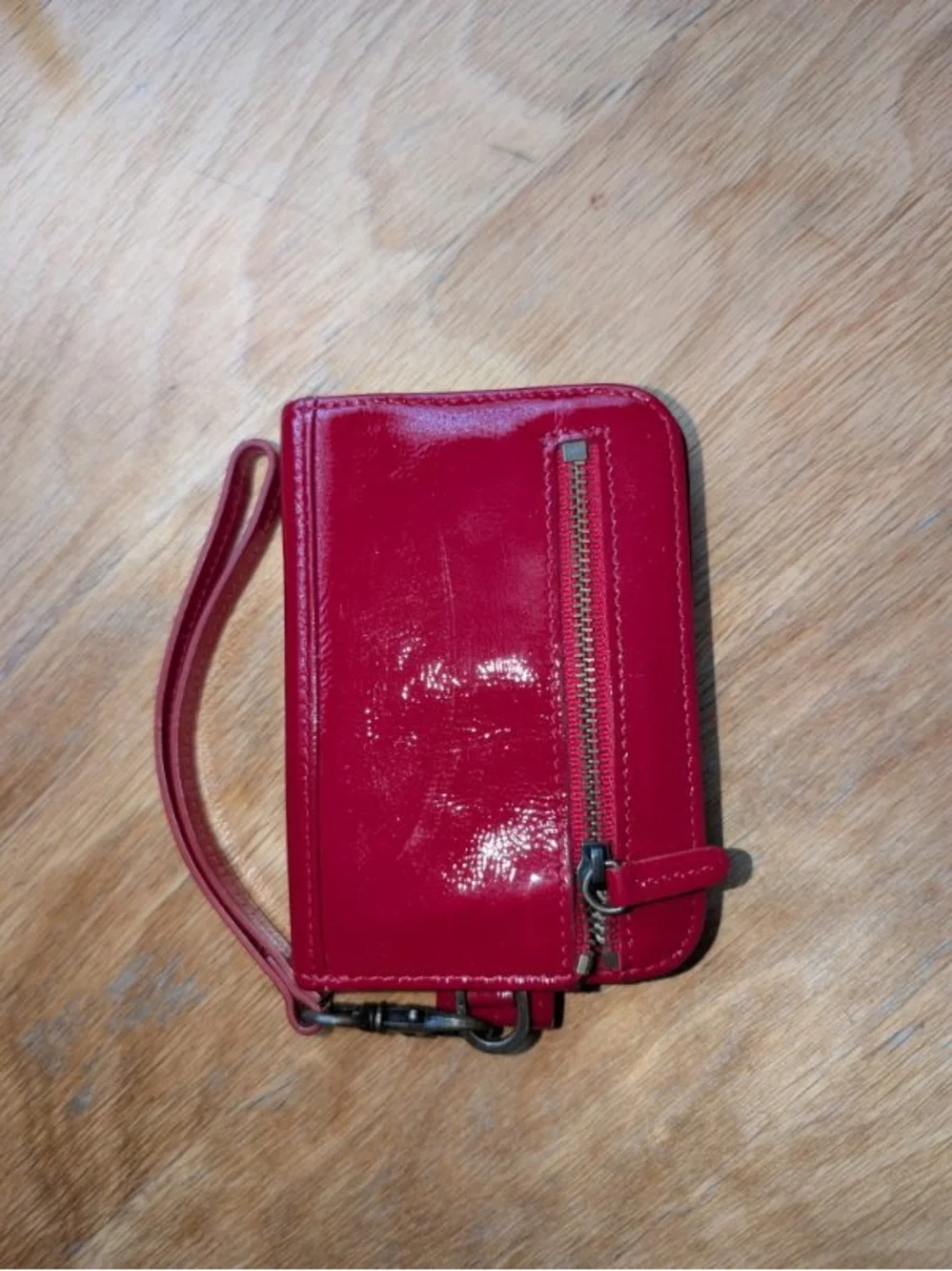 Othr Red Patent Wristlet Phone Case with Strap